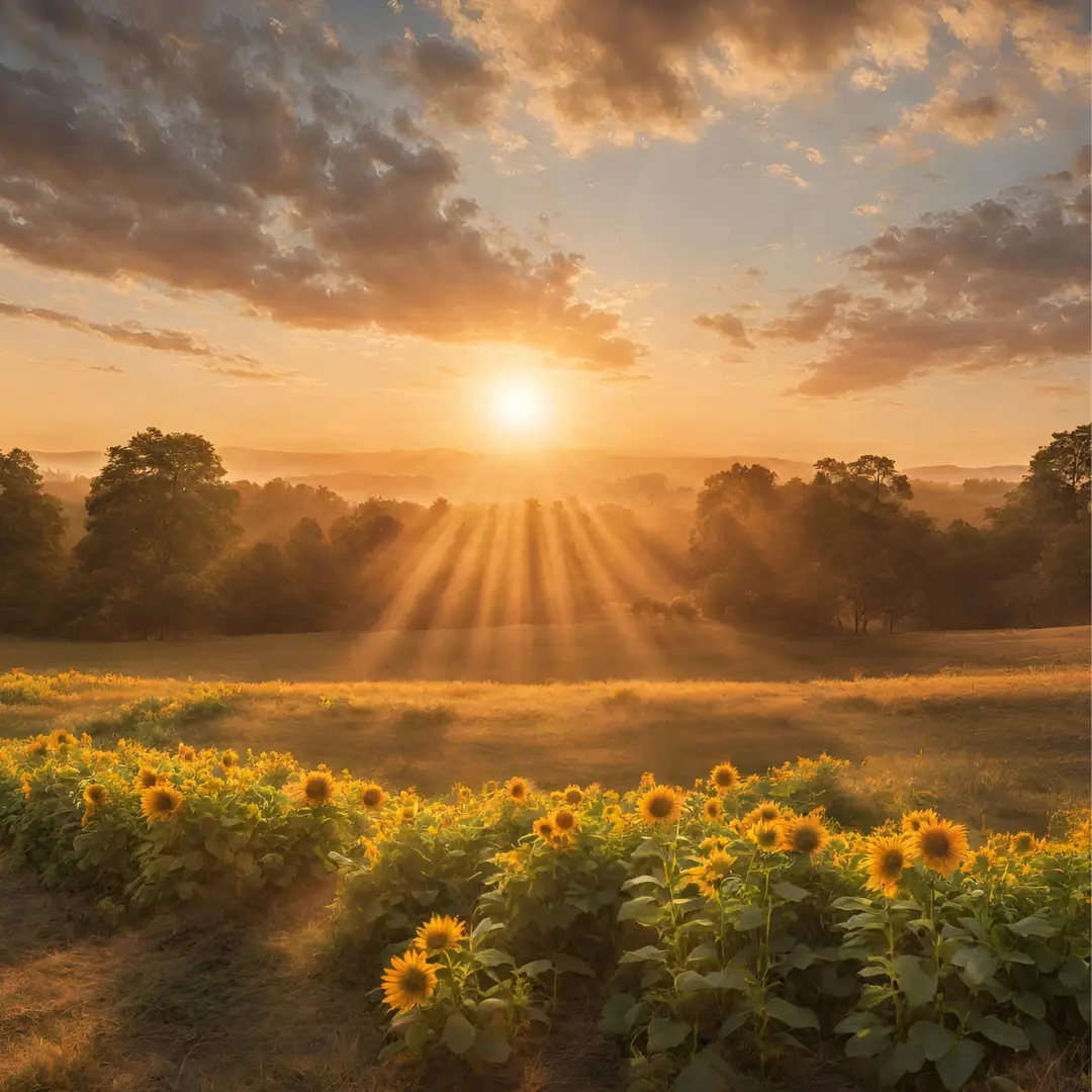 A beautiful sunset in nature