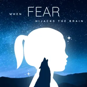 Howling wolf inside a girl's head